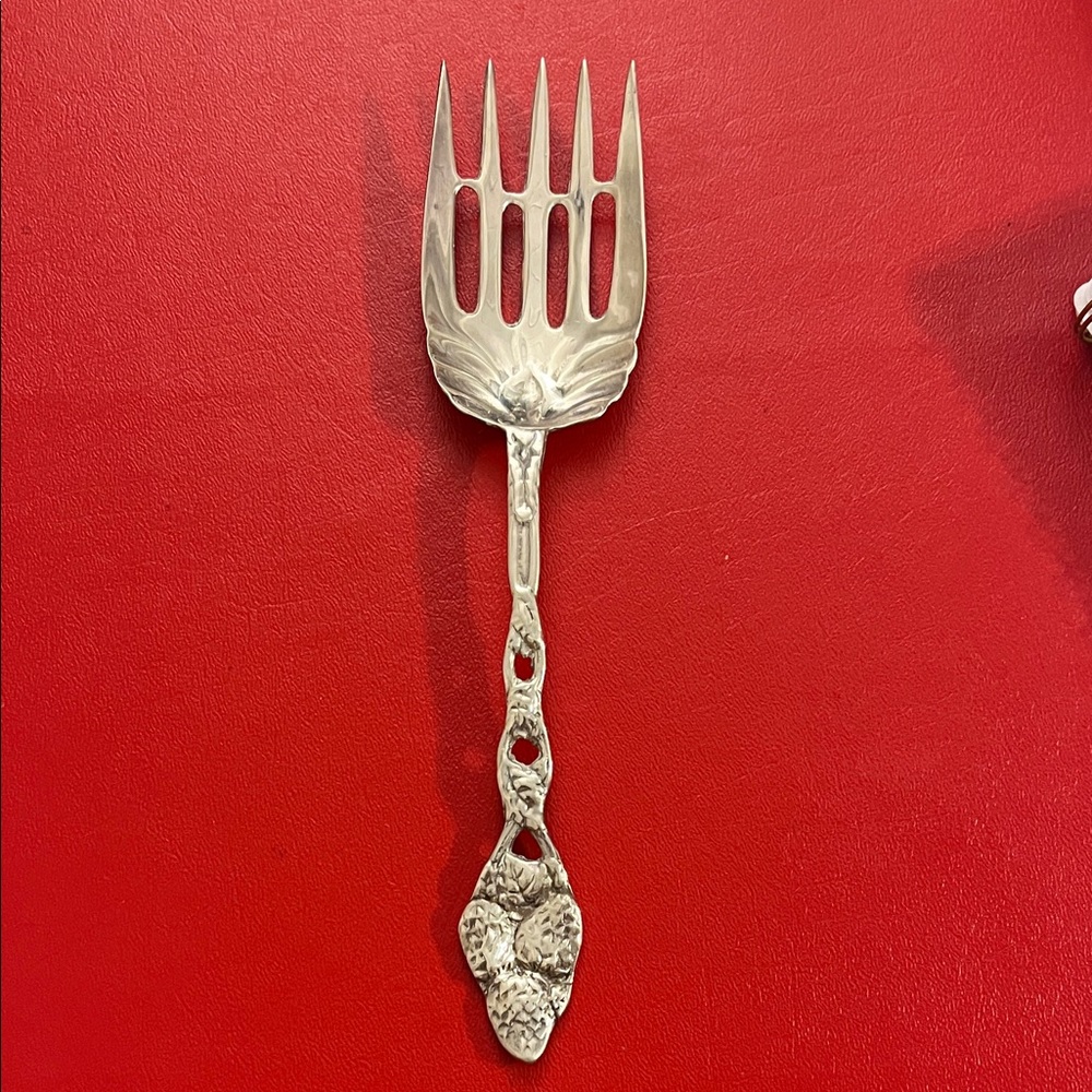 Vintage Elegant Silver Serving Fork 9”L